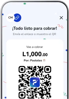 Celular mostrando la app Poket con pantalla de pagar por medio de cobro con QR