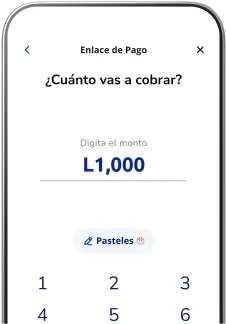 Celular mostrando la app Poket con pantalla de personaliza tu enlace